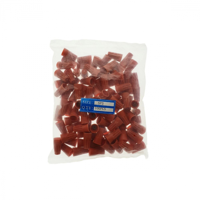 Conector 76B-SP3 de fire,prin rasucire,rosu,set 100 buc [5]