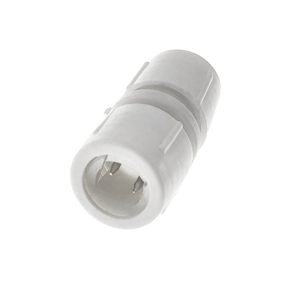 Conector imbinare furtun Led luminos, cu 2 pini, 3 elemente cu filet, din plastic, alb [6]