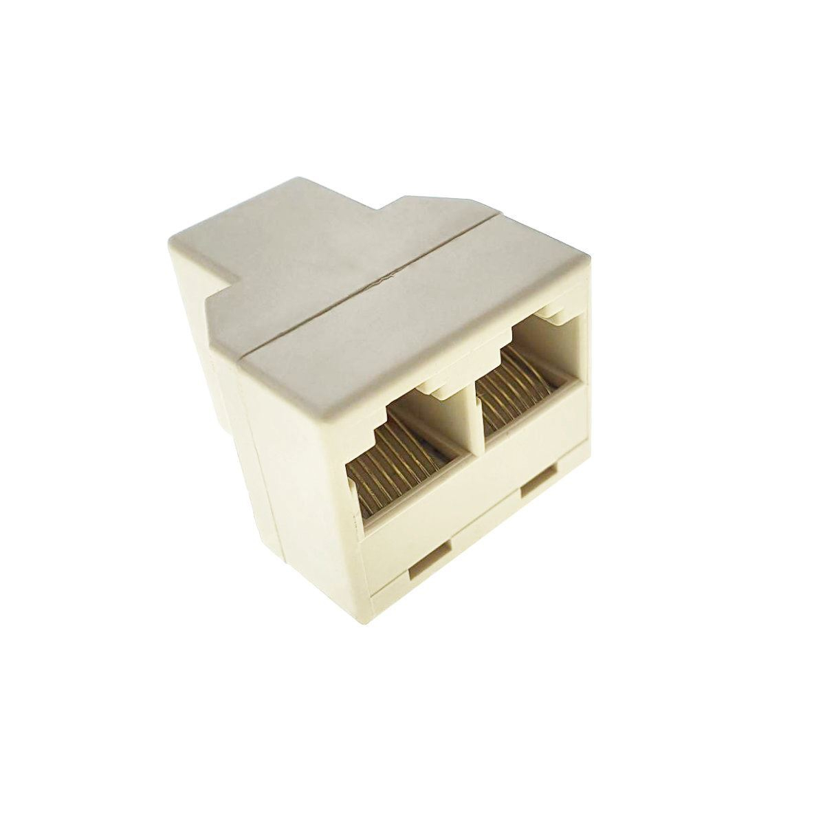 Conector multiplicator retea UTP RJ45 8p8c mama la 2 porturi mama RJ45, bej [3]
