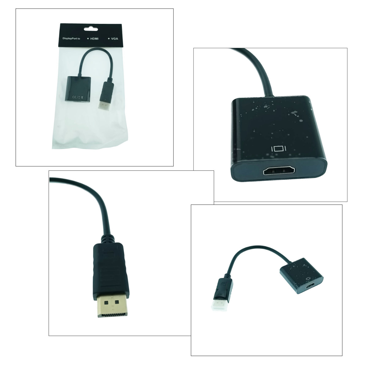 Convertor adaptor Displayport DP tata la HDMI mama, 1080p 60Hz, cablu 15cm, negru [4]