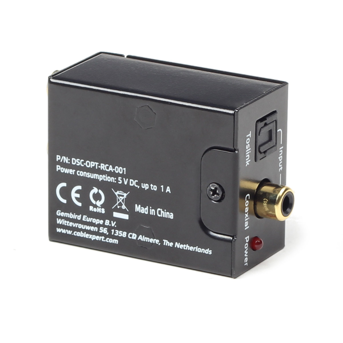 Convertor audio digital - analogic, Cablexpert 08257, cu alimentator 5V DC inclus, negru [2]