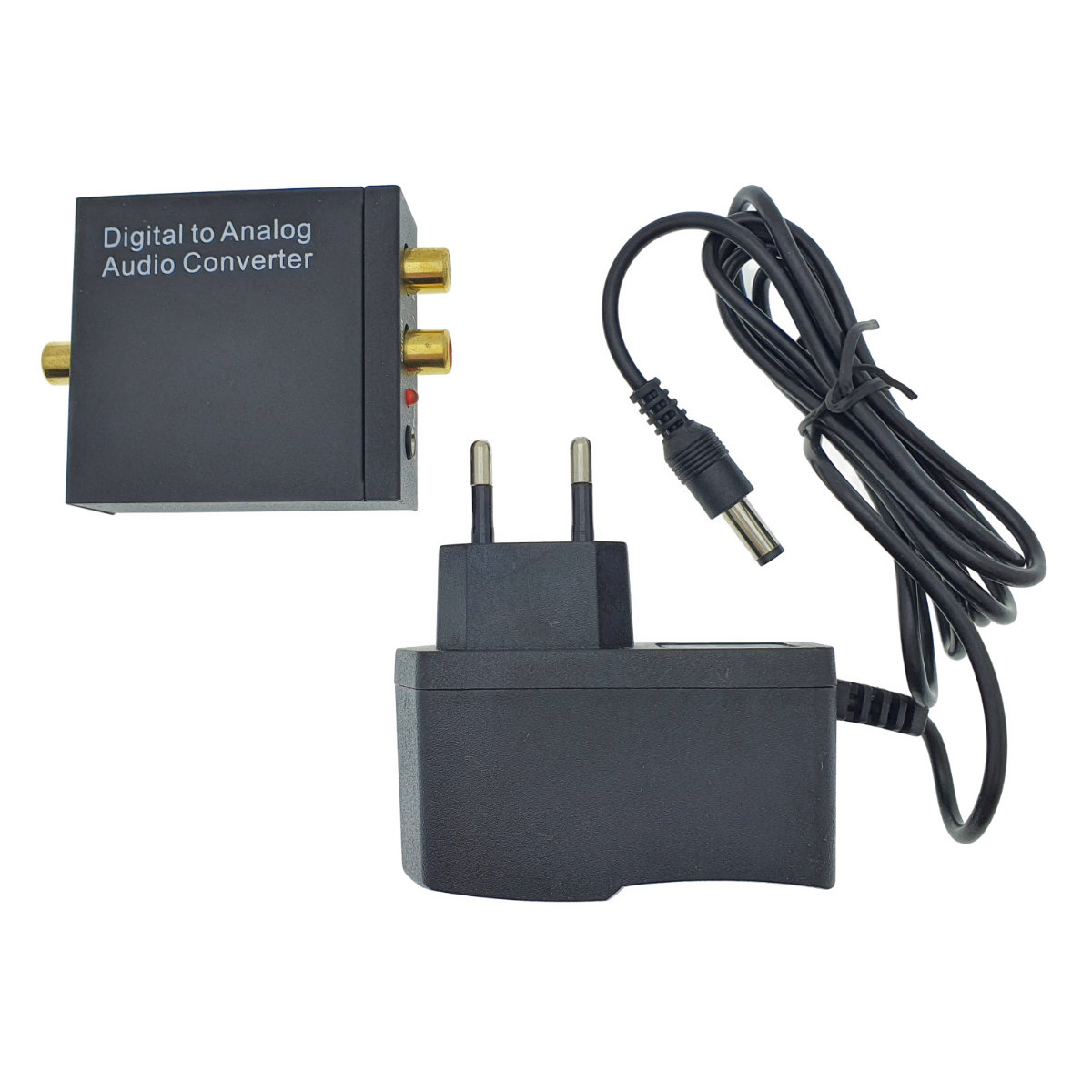 Convertor audio digital in analog, si adaptor audio jack 3.5mm, cu alimentator 5V DC inclus, negru [9]