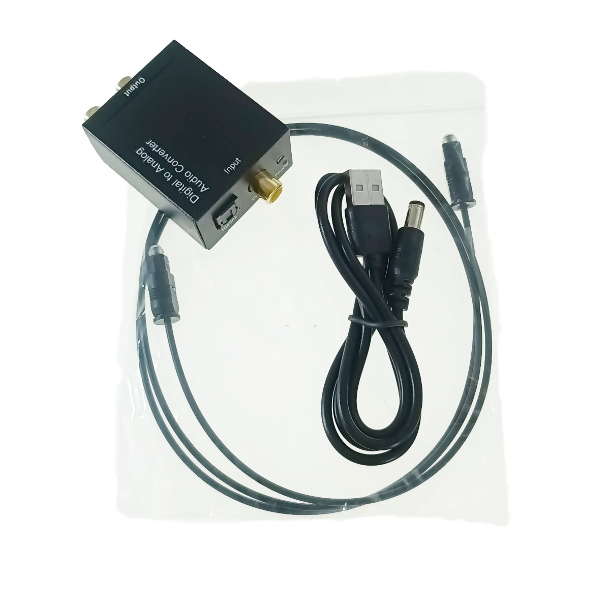 Convertor audio digital-Toslink la analog 2xRCA, Blow 11237, cablu digital si alimentare, negru [3]