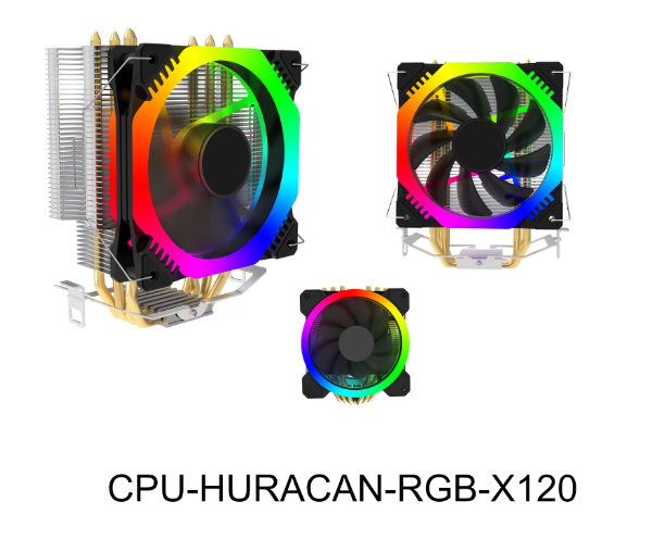 Cooler CPU, Gembird Huracan X120, RGB, 120 mm, 56 CFM, 1800 RPM, 28 dB, conector 3 pini [8]