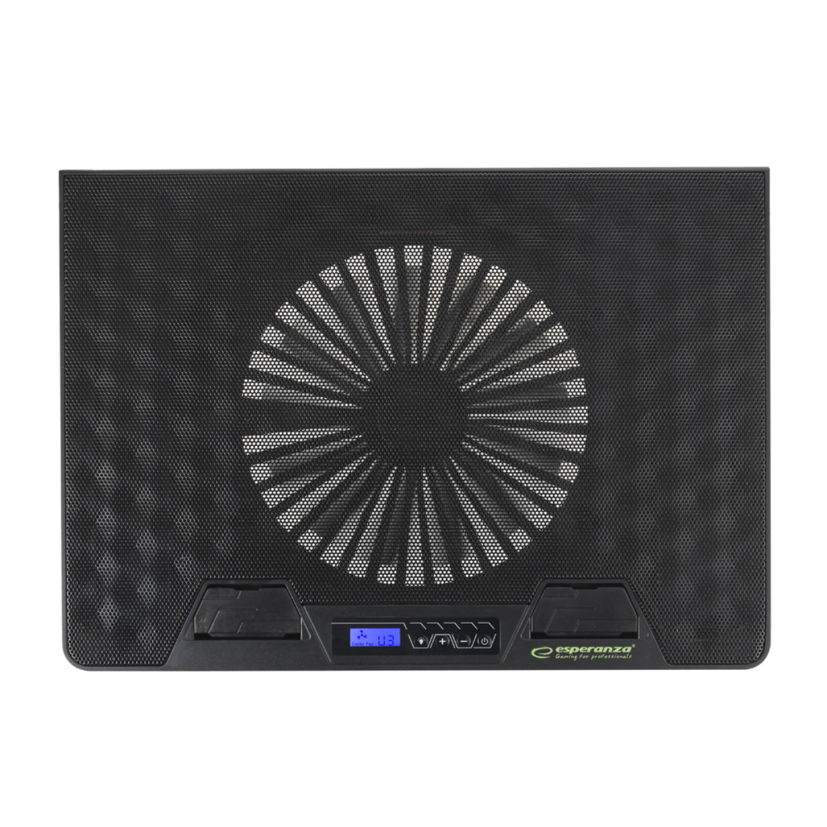 Cooler Laptop Esperanza Alize, iluminare RGB 7 moduri, display LCD, Hub 2 port USB, 5 unghiuri de reglare, negru [10]