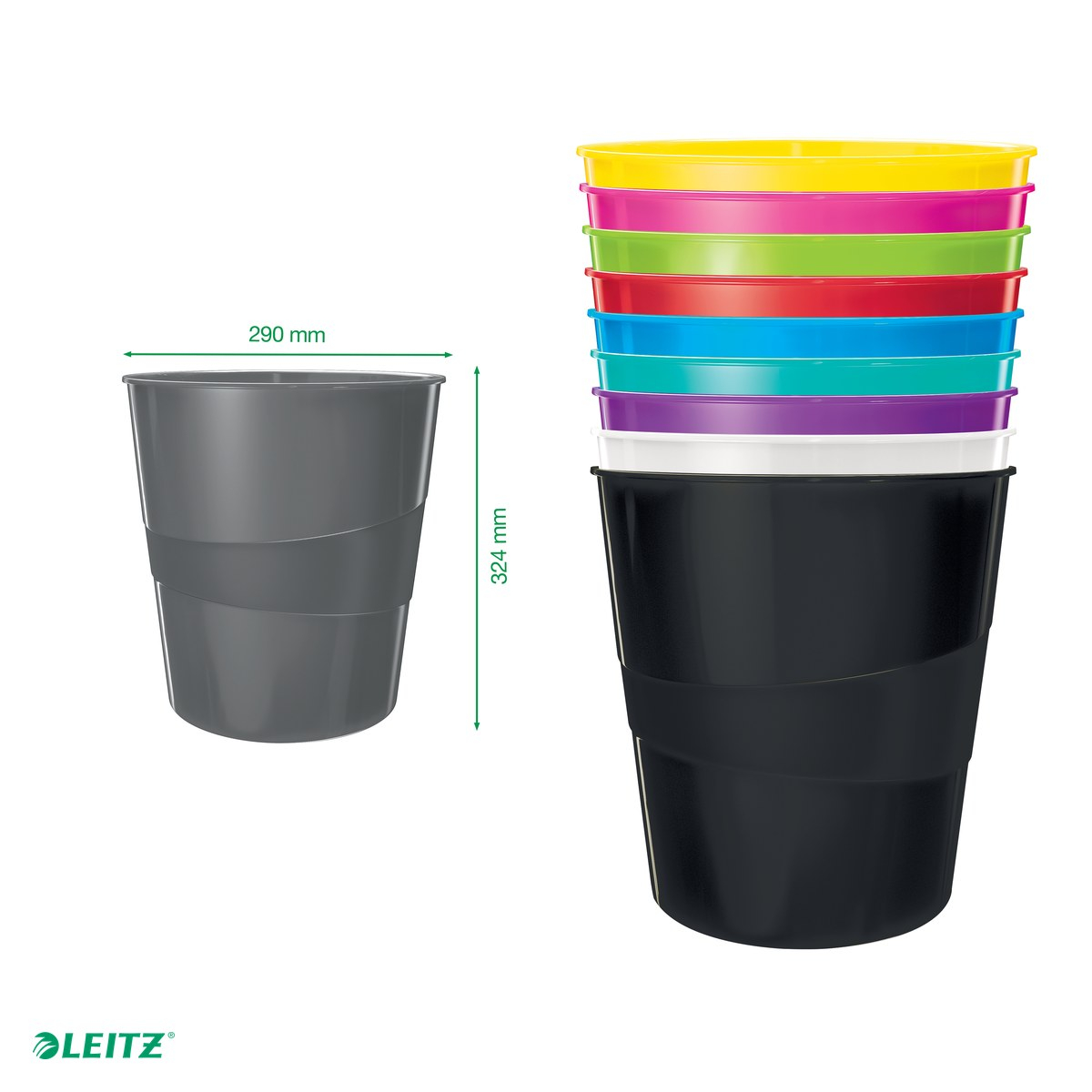 Cos hartii Leitz WOW, capacitate 15 litri, rosu [5]