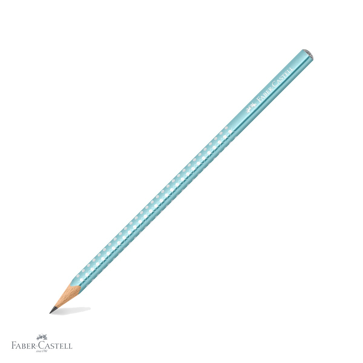 Creion grafit B Faber-Castell Sparkle Bleu Ocean, finisaj metalizat perlat, pentru scriere si desen [2]