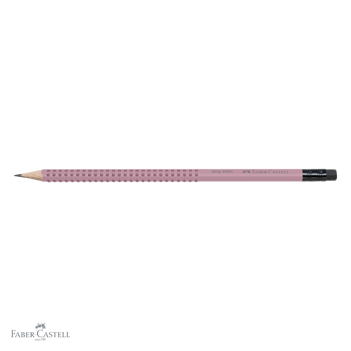 Creion grafit cu guma Faber-Castell Grip 2001 Rose, mina B, forma triunghiulara ergonomica [8]