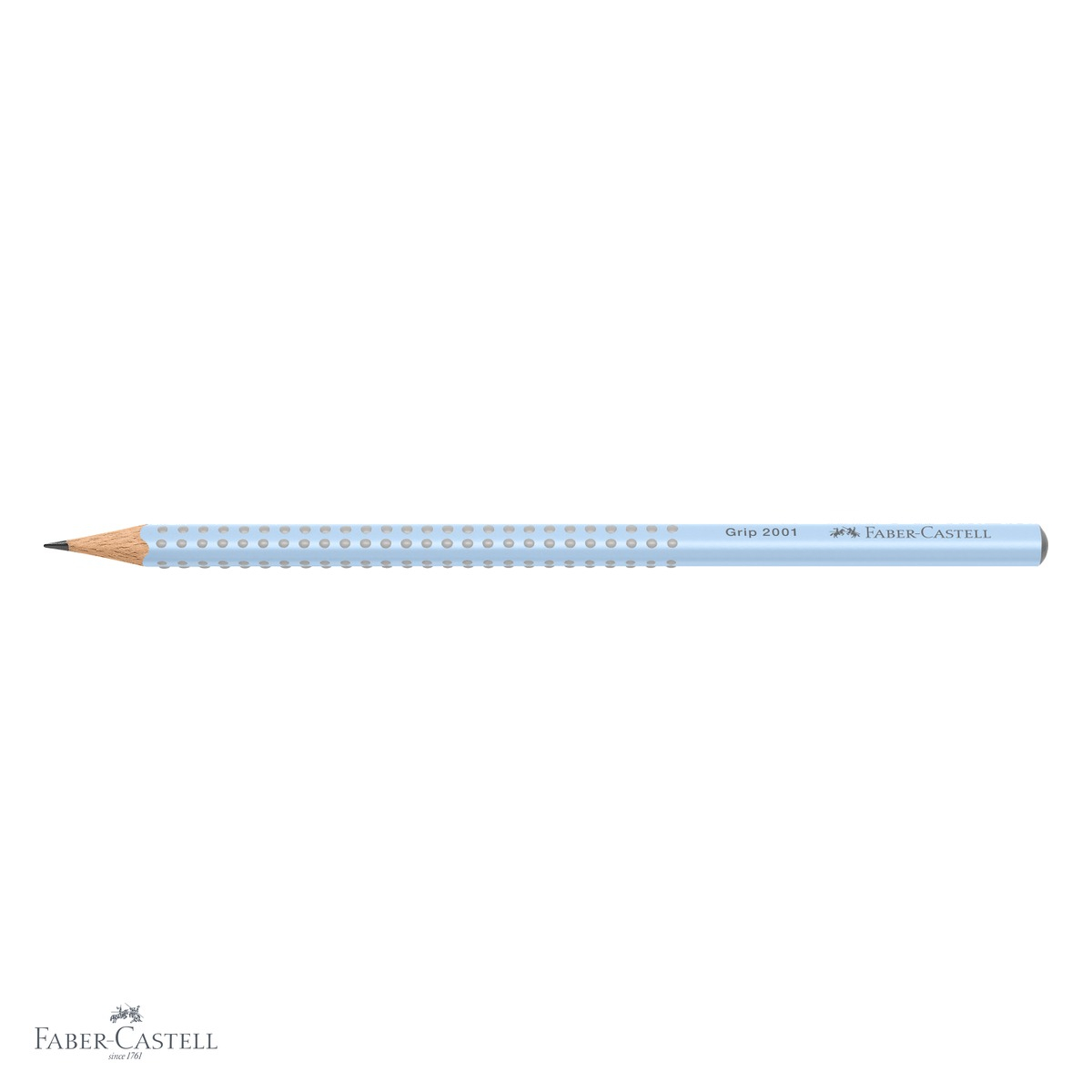 Creion grafit Faber-Castell Grip 2001 Blue Sky, mina B, forma ergonomica triunghiulara, fara guma [8]