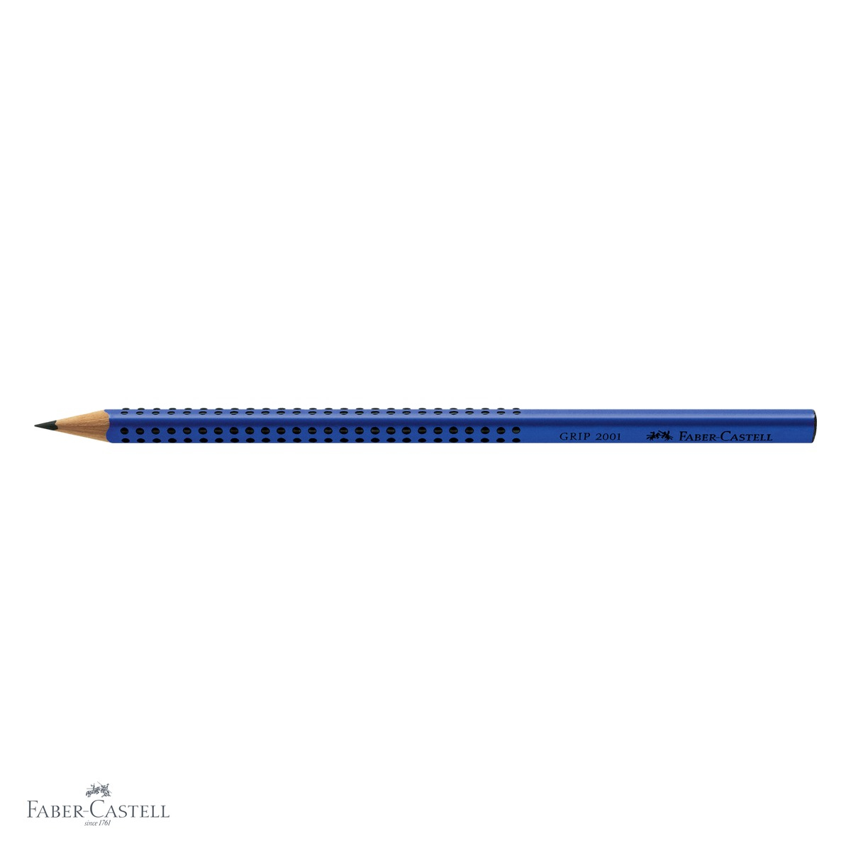 Creion grafit Faber-Castell Grip 2001, mina B, forma ergonomica triunghiulara, albastru [8]