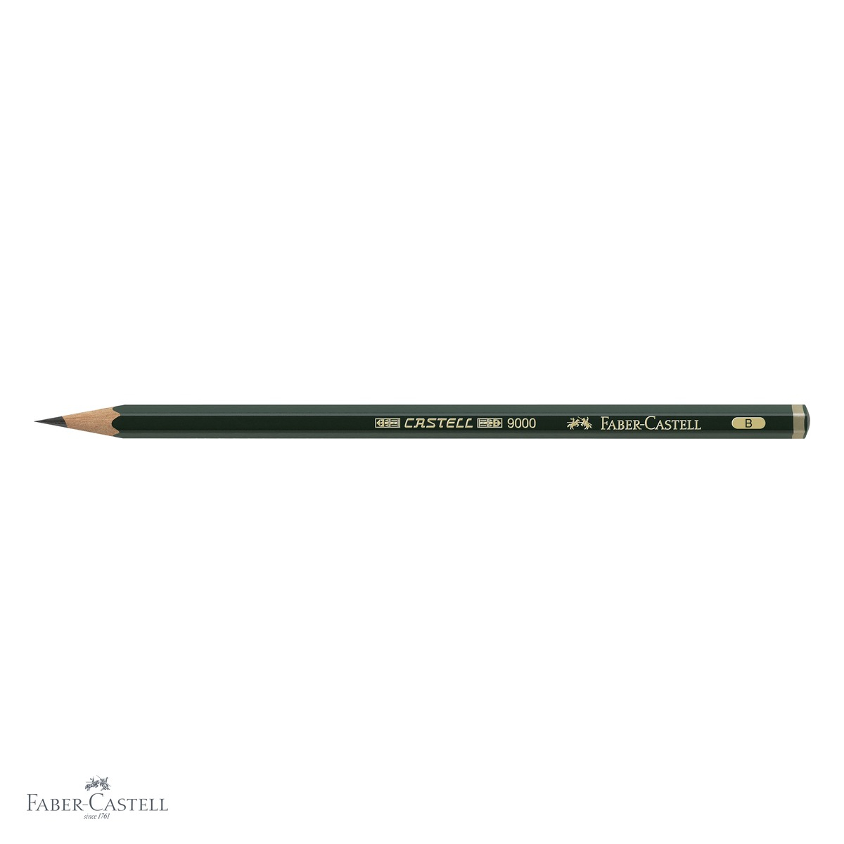 Creion grafit hexagonal Faber-Castell 9000, mina B, pentru scriere si desen [8]