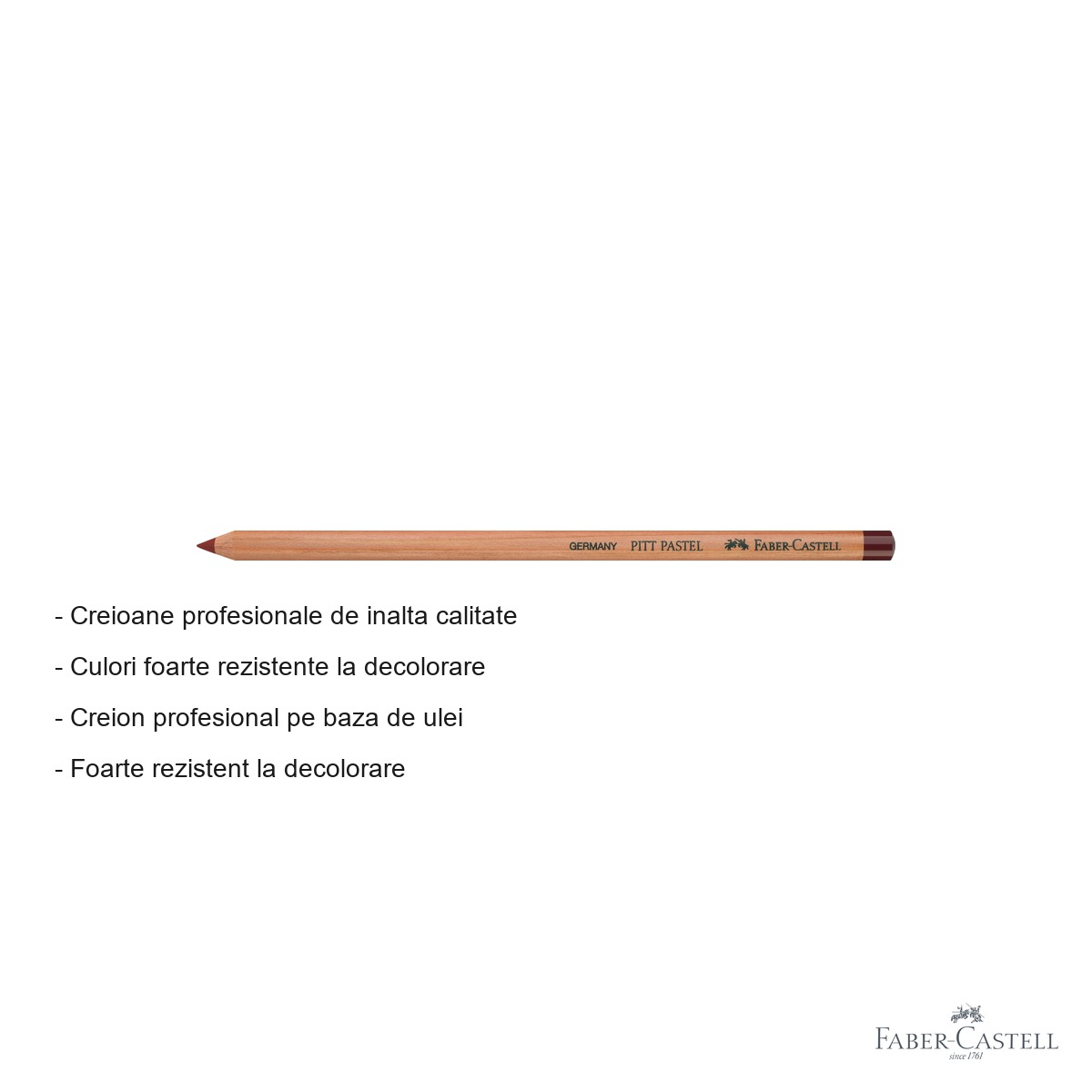 Creion pastel Faber-Castell Pitt, rosu indian, pe baza de ulei, pentru detalii fine si contururi [2]
