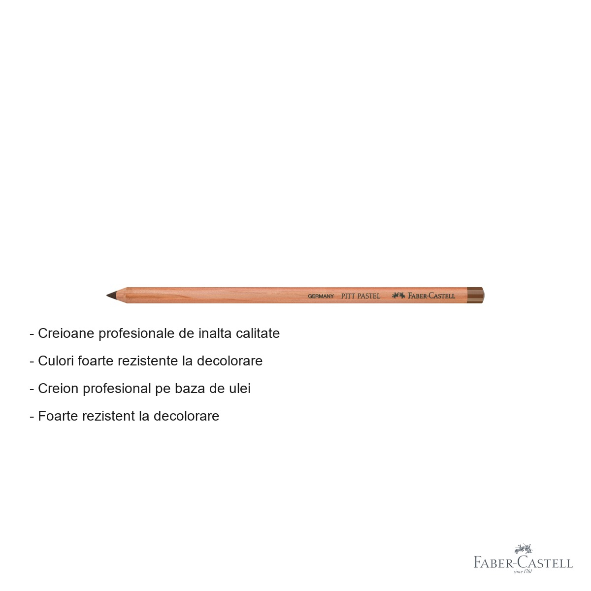 Creion pastel Faber-Castell Pitt, umbra arsa, pe baza de ulei, pentru detalii fine si contururi [2]