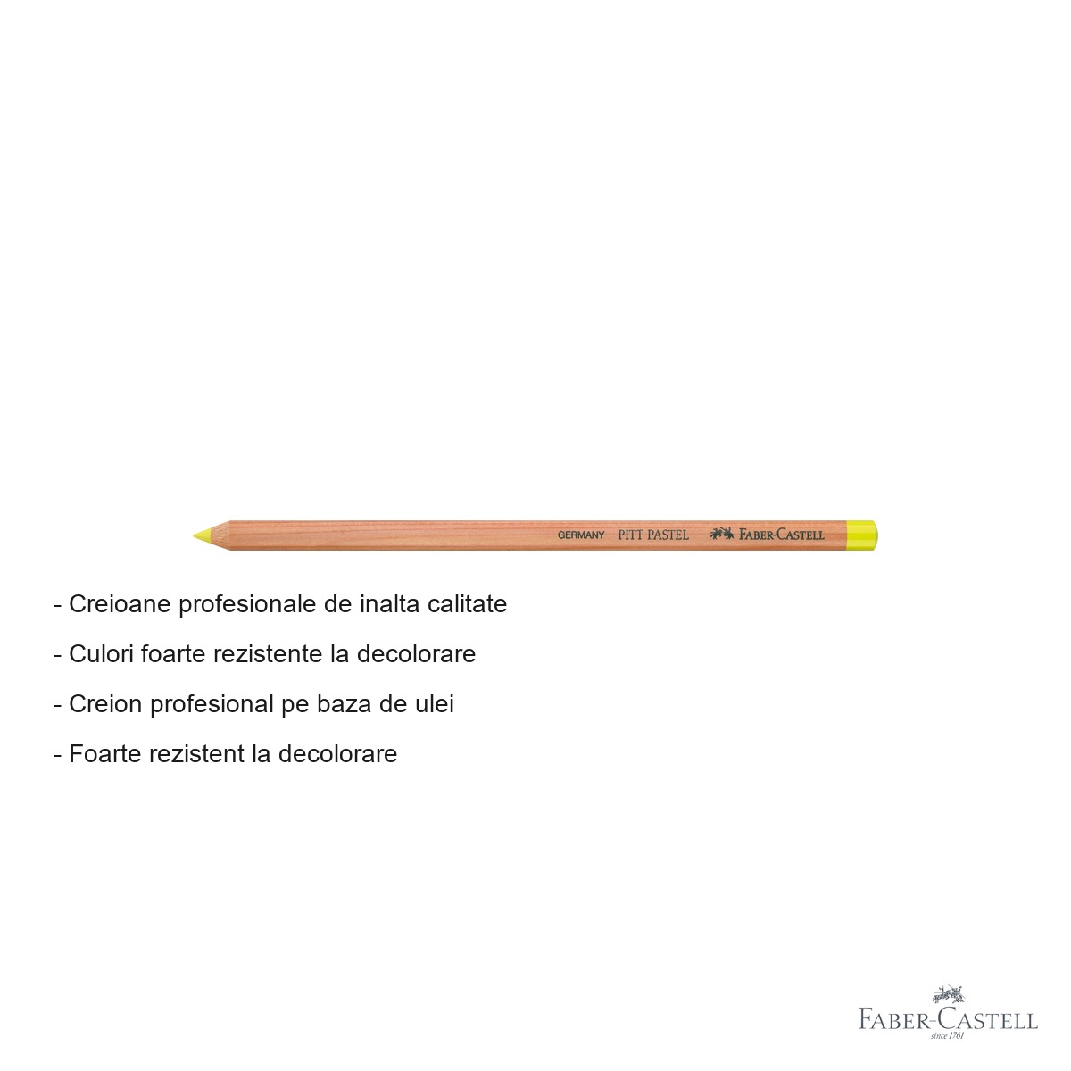 Creion pastel pe baza de ulei Faber-Castell Pitt, galben deschis glazurat, pentru detalii fine si contururi [2]