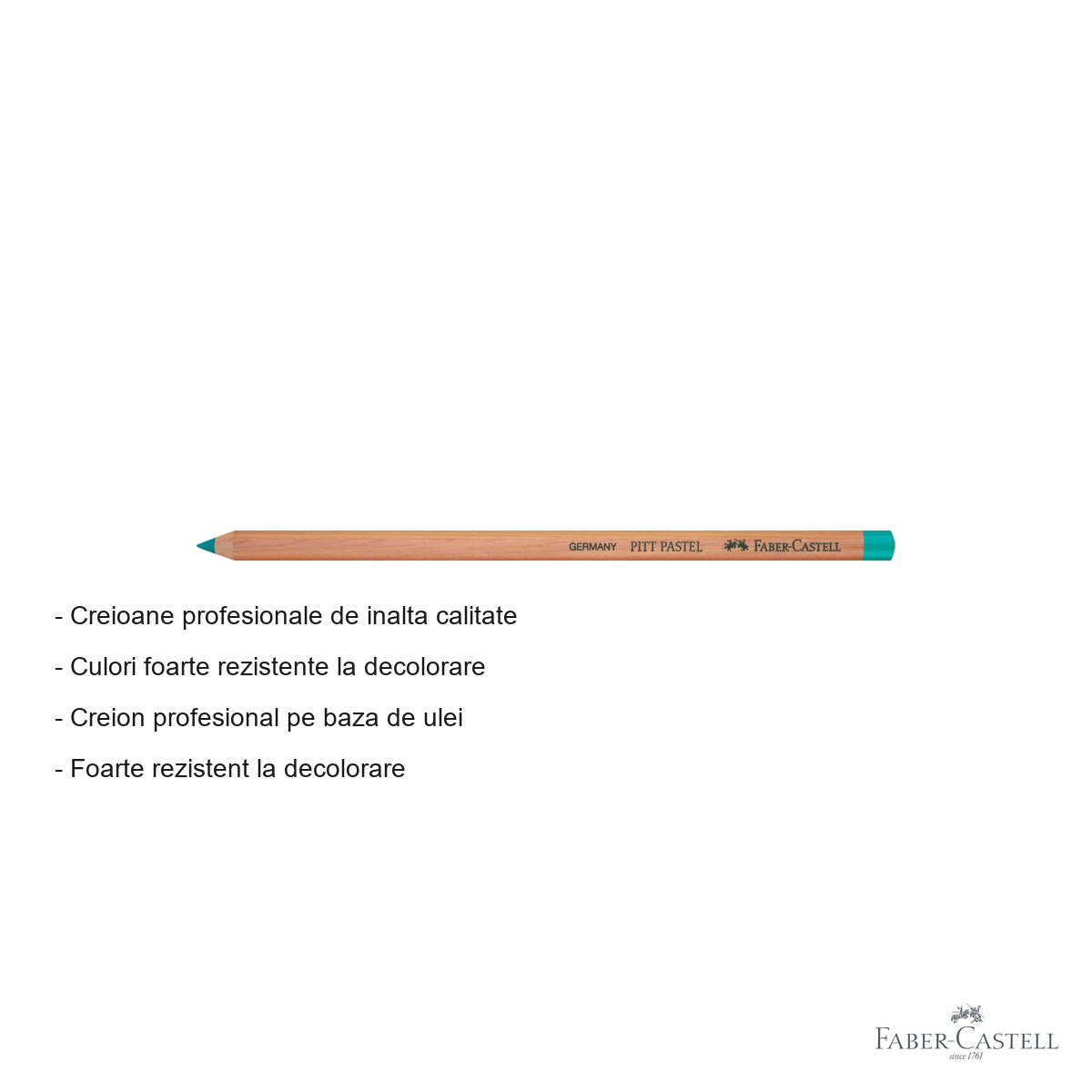 Creion pastel pe baza de ulei Faber-Castell Pitt, verde cobalt, pentru detalii fine si contururi profesionale [2]