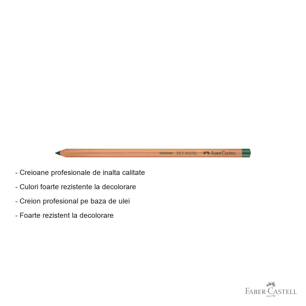 Creion pastel Pitt Faber-Castell, verde ienupar, pe baza de ulei, pentru detalii fine si contururi [2]
