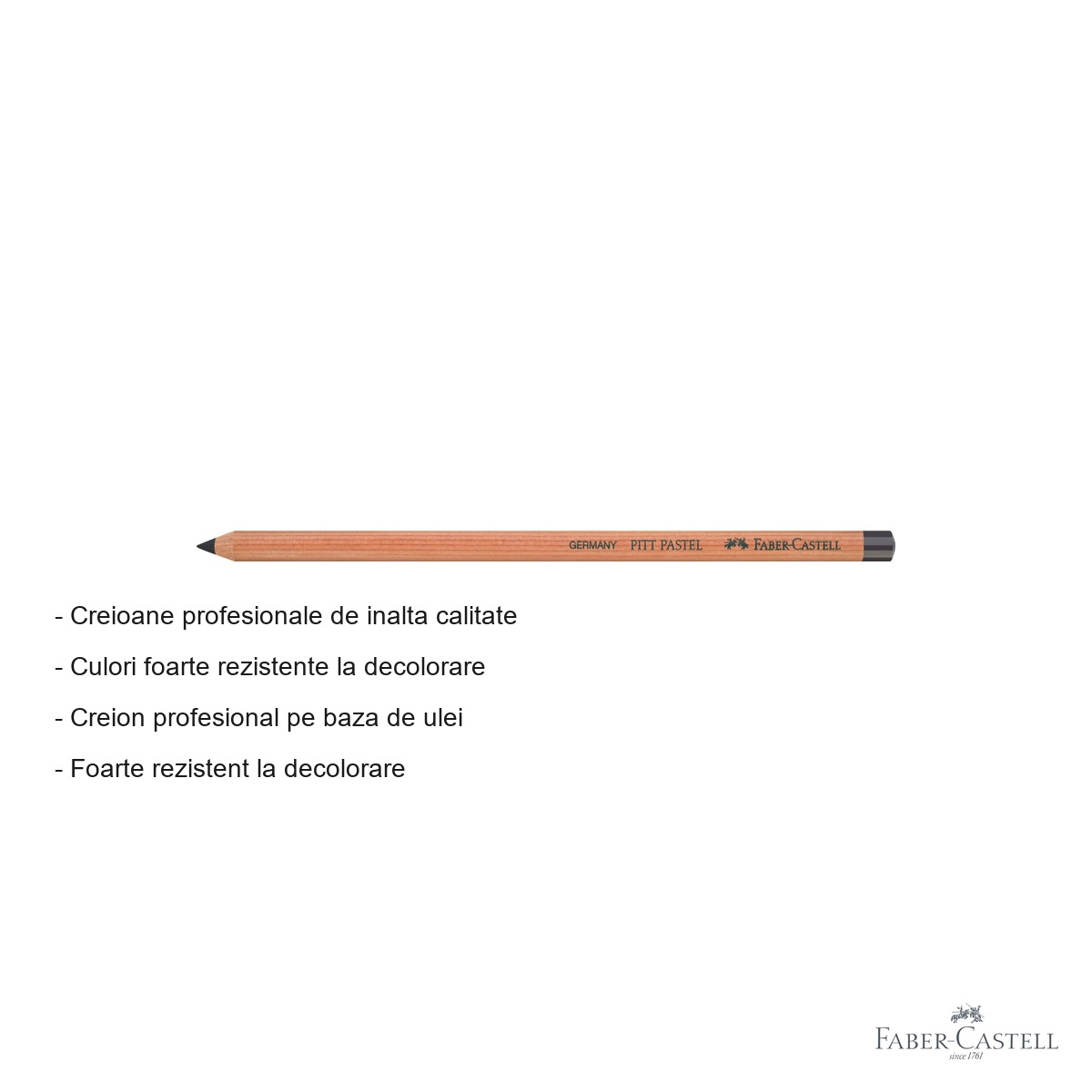 Creion pastel profesional Faber-Castell Pitt, culoare gri Payne, pe baza de ulei, pentru detalii fine si contururi [2]