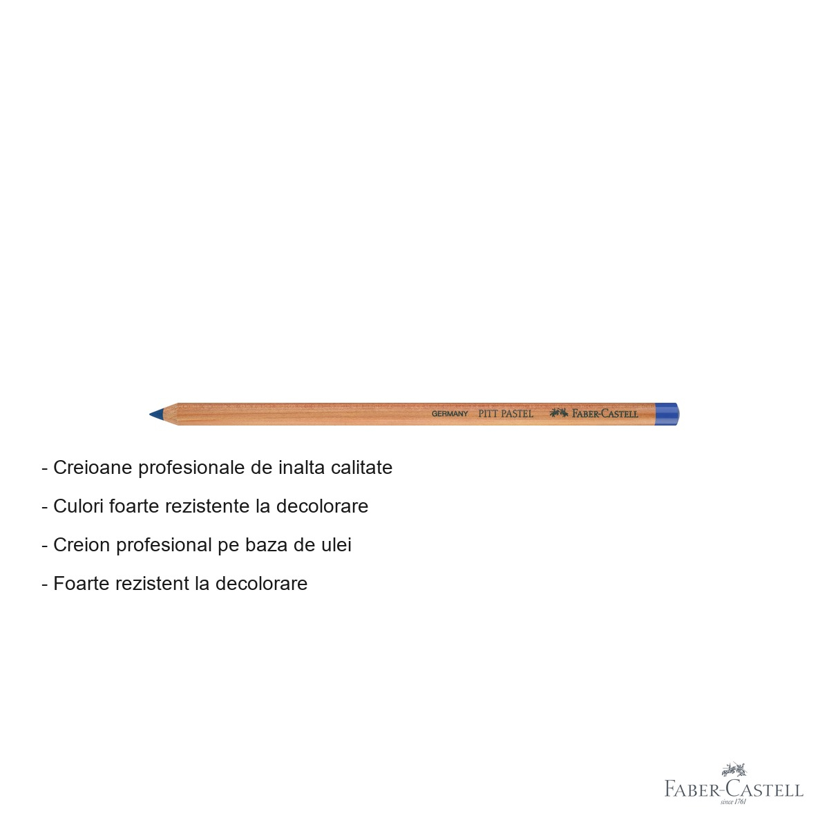 Creion pastel uleios Faber-Castell Pitt, albastru cobalt, pentru contururi si detalii fine [2]