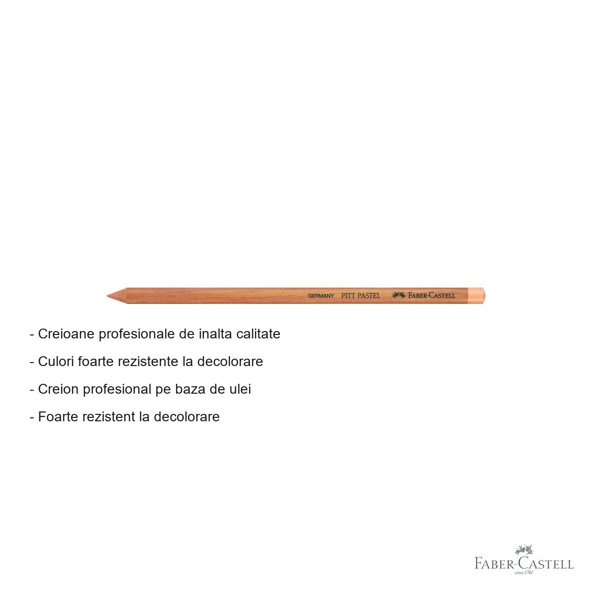 Creion pastel uleios Faber-Castell Pitt, culoarea carnii deschise, pentru detalii fine si contururi [2]