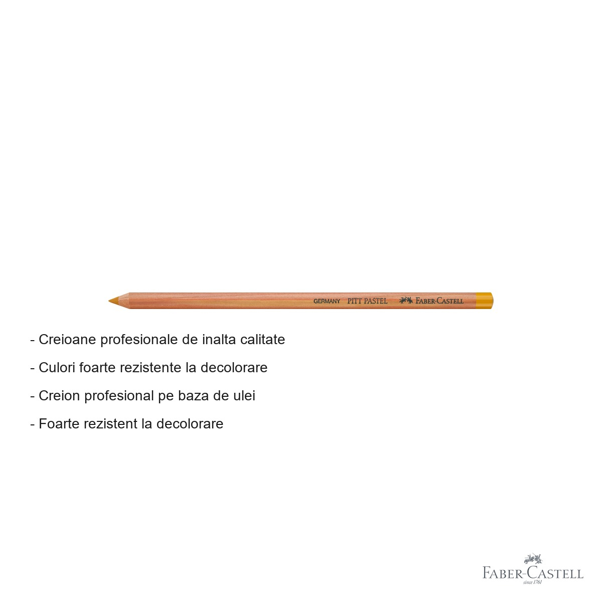 Creion pastel uleios Faber-Castell Pitt, galben ocru deschis, pentru detalii fine si contururi artistice [2]