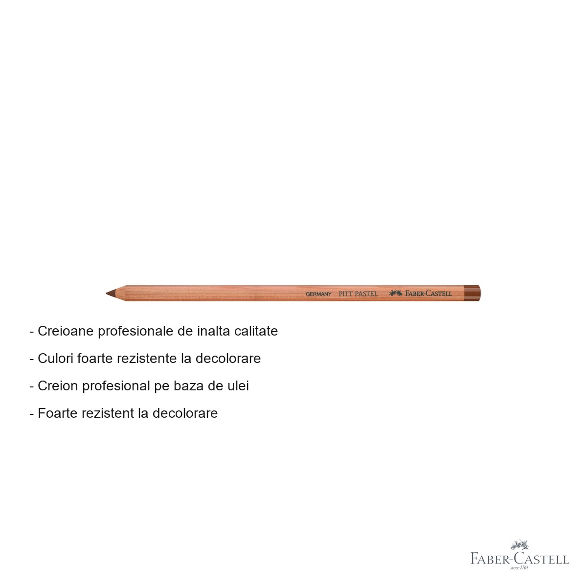 Creion pastel uleios Faber-Castell Pitt Pastell, culoare siena arsa, pentru detalii fine si contururi [2]
