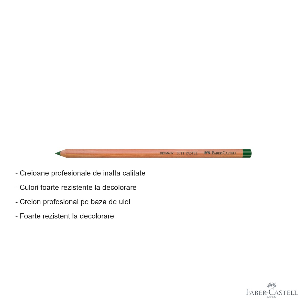 Creion pastel uleios Faber-Castell Pitt, verde oliv, pentru detalii fine si contururi artistice [2]