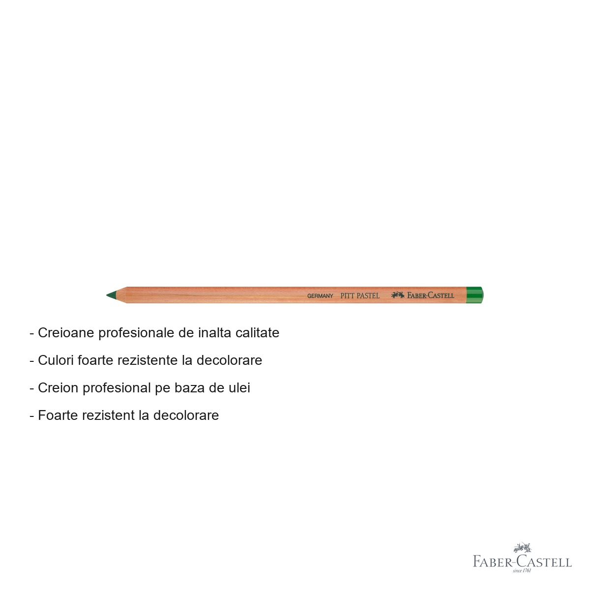 Creion pastel uleios Faber-Castell Pitt, verde pin, pentru contururi si detalii fine [2]