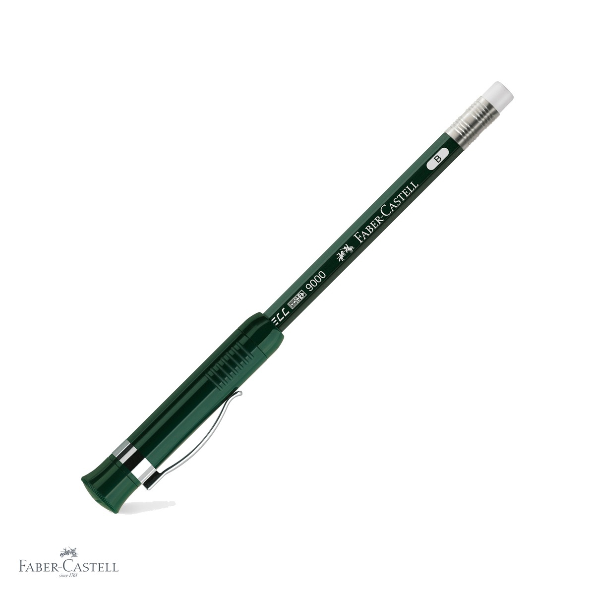 Creion perfect pencil Faber-Castell Castell 9000, cu radiera integrata, duritate B, pentru desen si scriere [2]