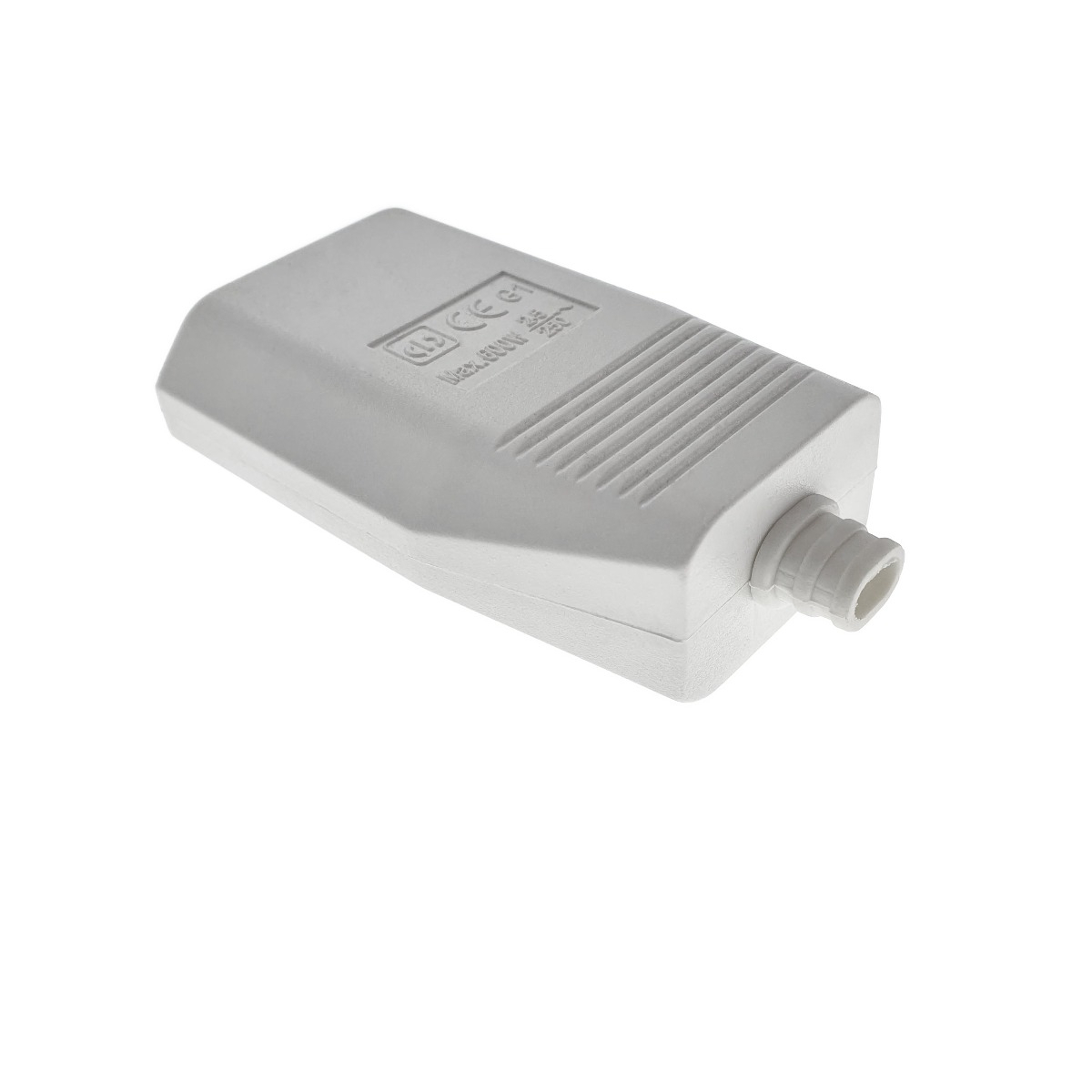 Cupla euro, 220 V - 240 V, 50 Hz, IP 20, plata, cu iesire dreapta, alba [6]
