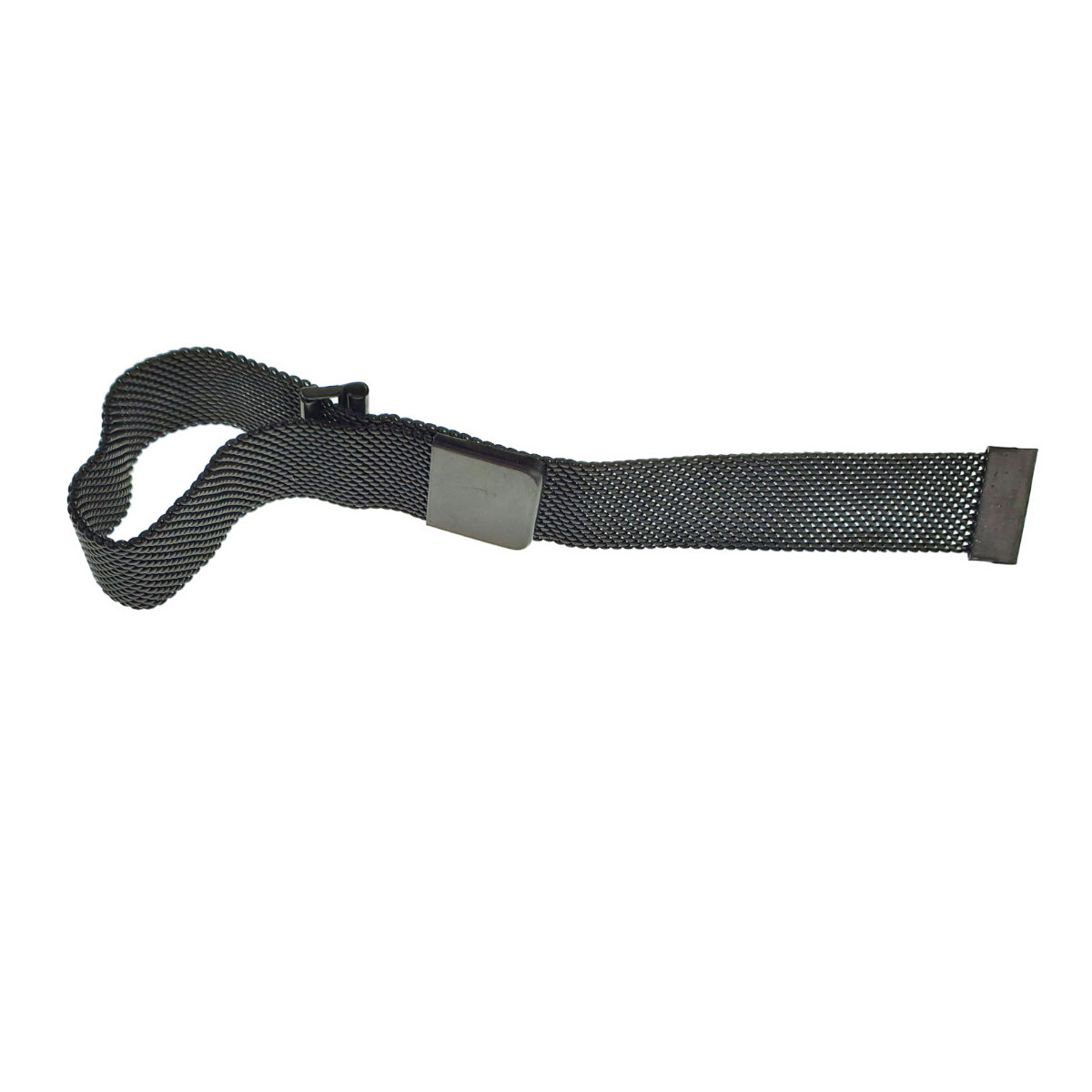 Curea de ceas BK-16 tip bratara, din plasa metal, prindere magnetica, neagra, 16mm [4]