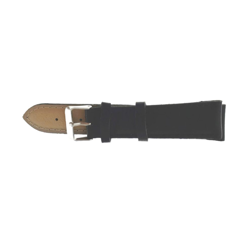 Curea de ceas PB24, piele naturala interior, piele ecologica exterior, neagra, 24mm [5]