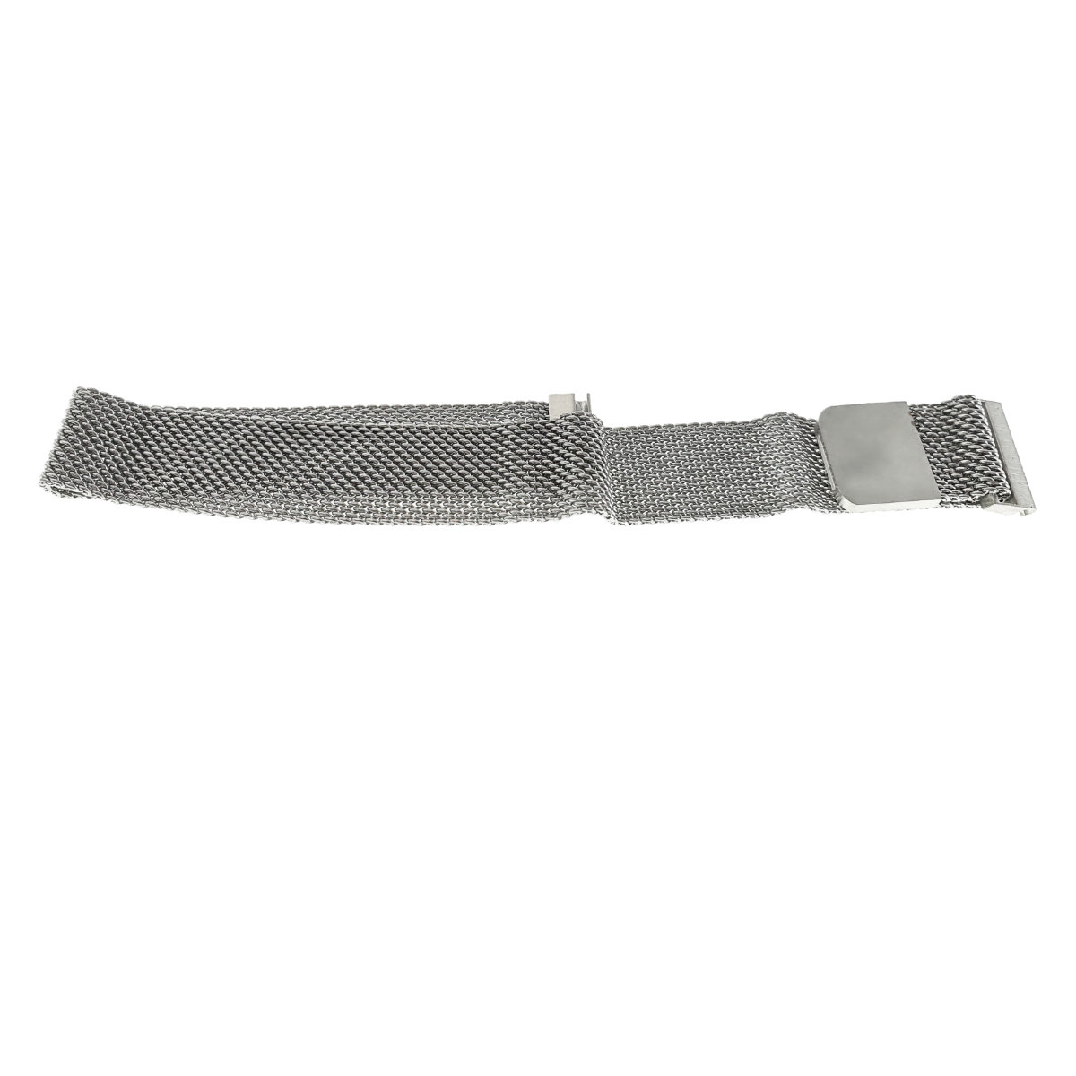 Curea de ceas S-16 tip bratara, din plasa metal, prindere magnetica, argintie, 16mm [2]