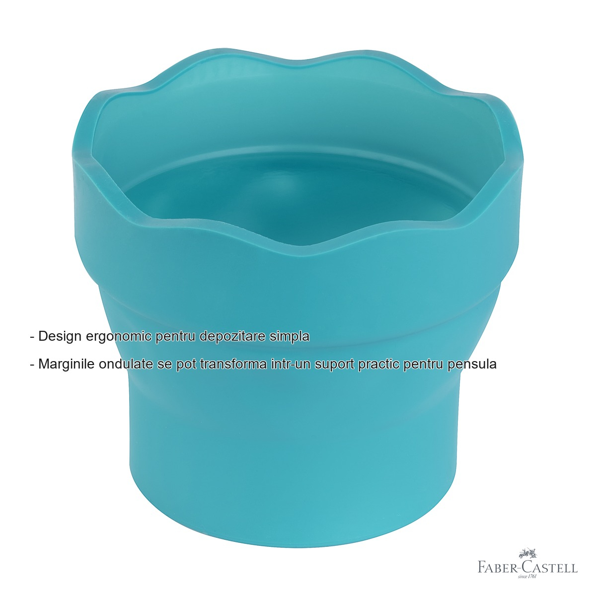 Cutie apa Click-Go Faber-Castell, design ergonomic turcoaz, pentru pictura si desen [3]