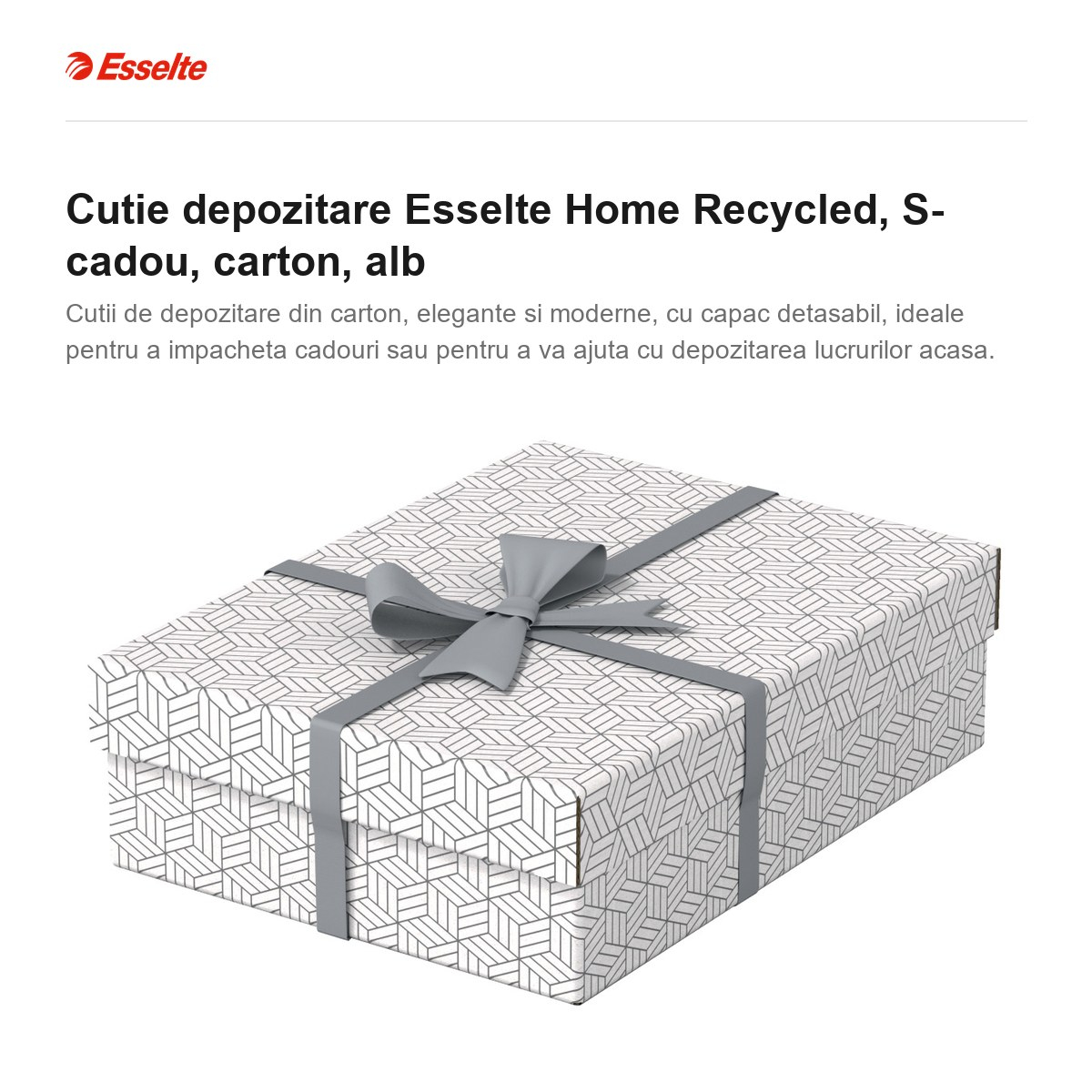 Cutie depozitare Esselte Home Recycled, S- cadou, carton, alb [2]