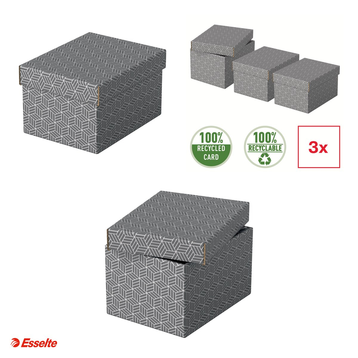 Cutie depozitare Esselte Home Recycled, S, carton, gri [4]