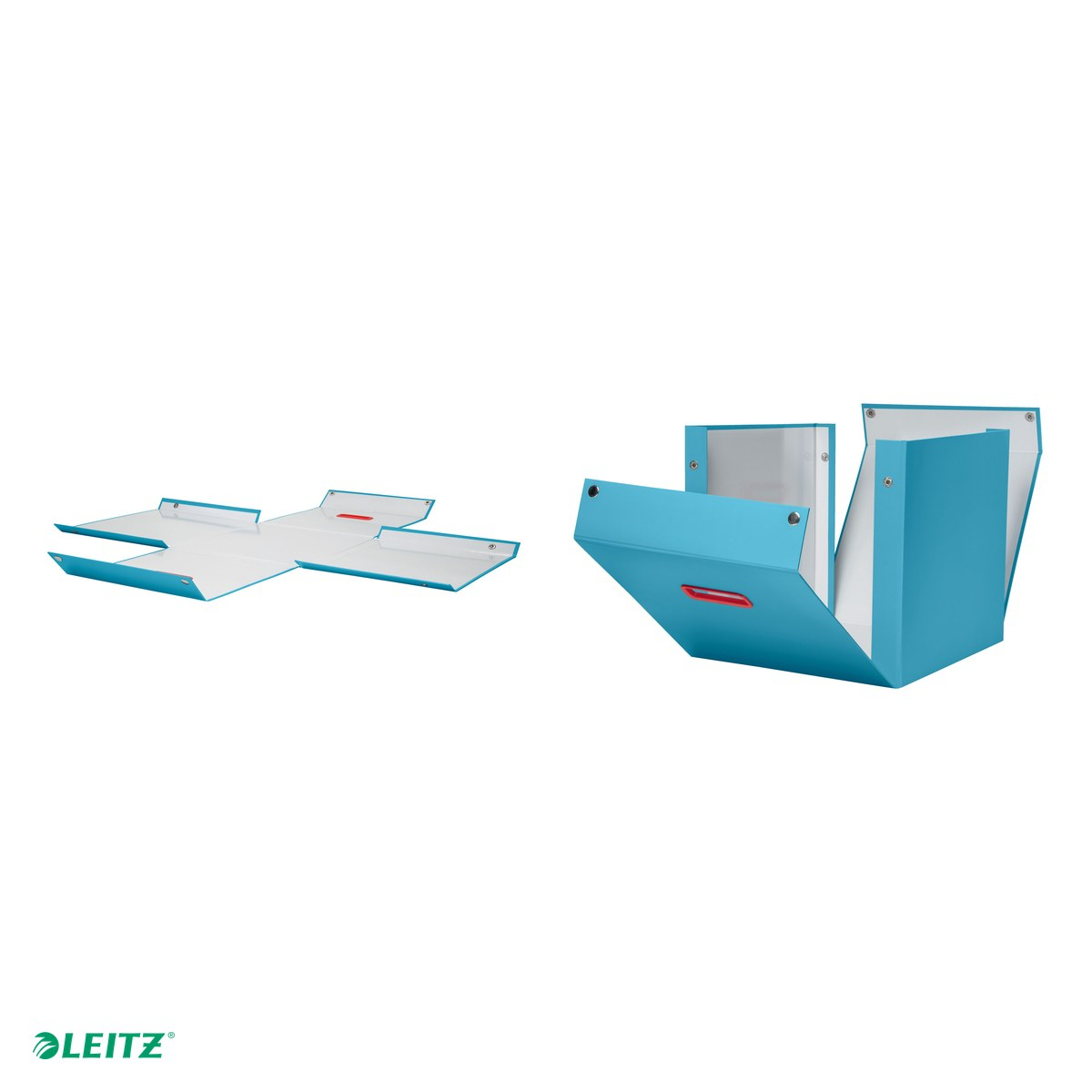 Cutie depozitare Leitz Cosy Click & Store, carton laminat, pliabila, cu capac si maner, 320x310x362, pentru transport, gri Antracit [5]