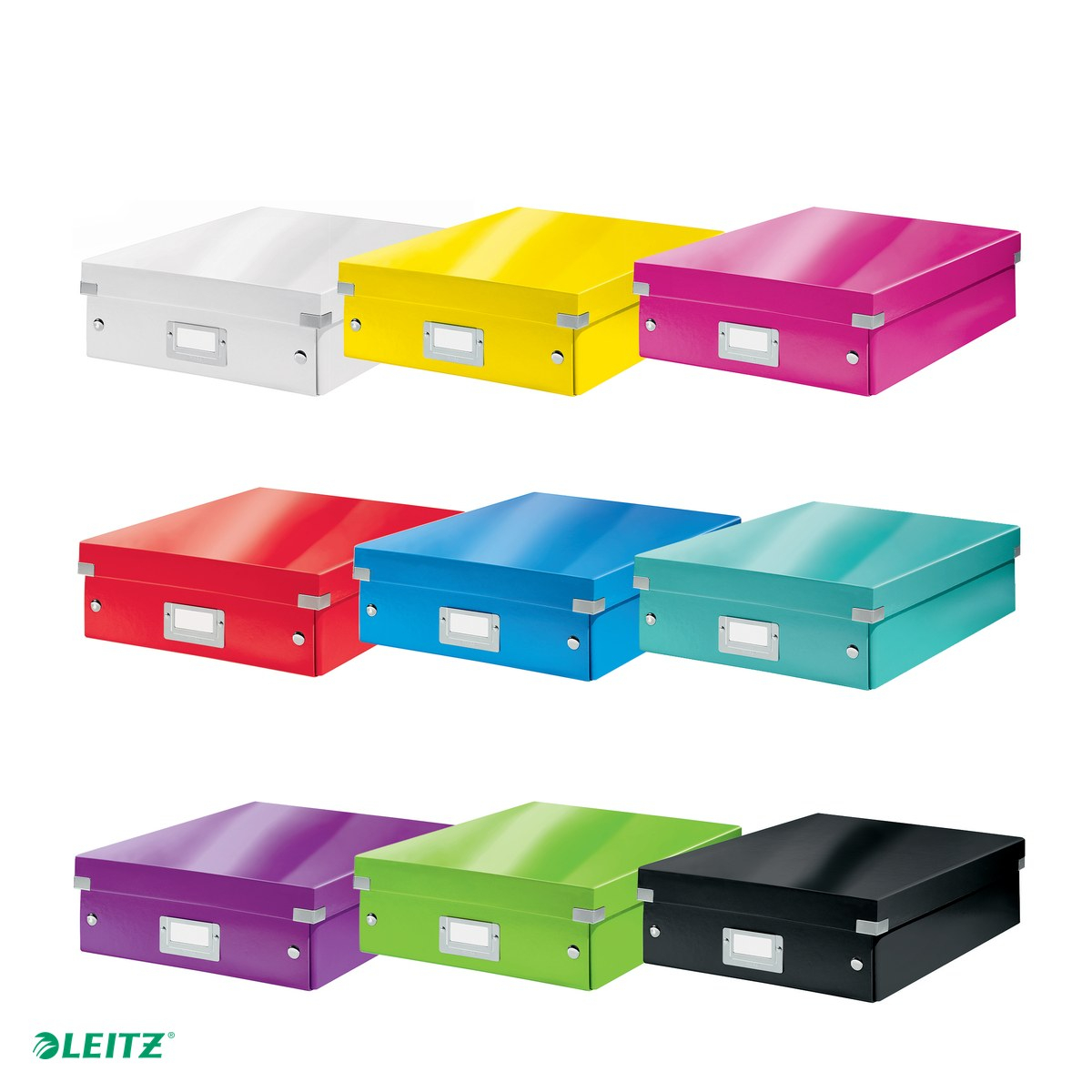 Cutie depozitare Leitz WOW Click & Store Organizer, carton laminat, cu capac, 28x10x37 cm, rosu [6]