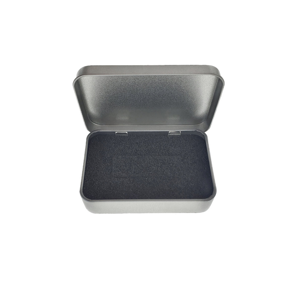 Cutie personalizabila Platinet Pendrive Box 45168, 87x60x18mm, pentru memorie USB, metalica, inchidere tip carte, argintie [16]