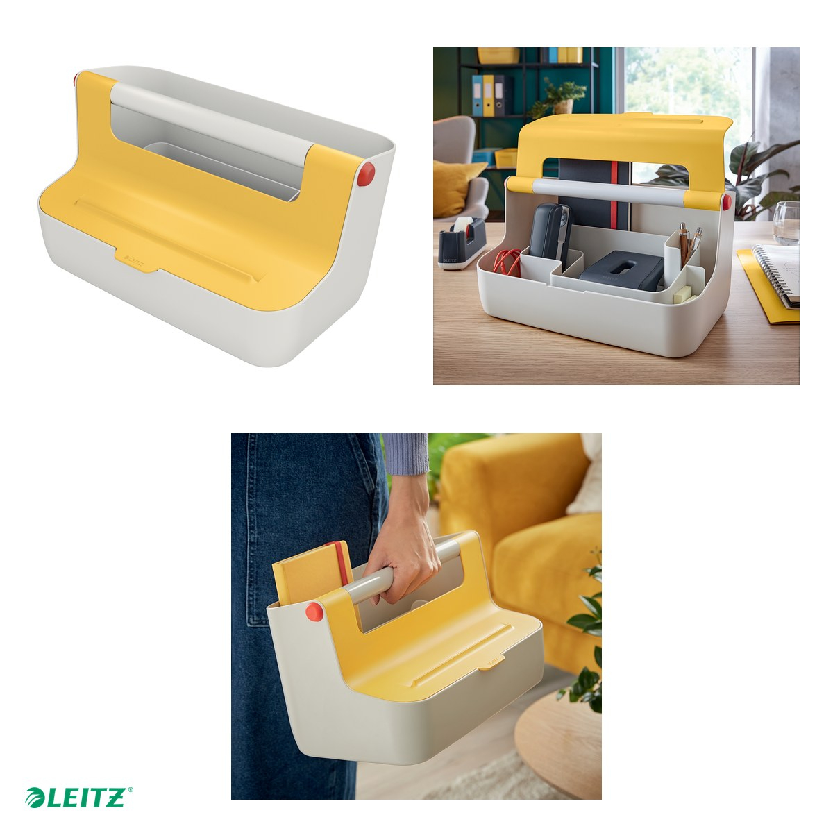 Cutie portabila cu organizator Leitz Cosy, PS, pentru transport, galben Chihlimbar [6]