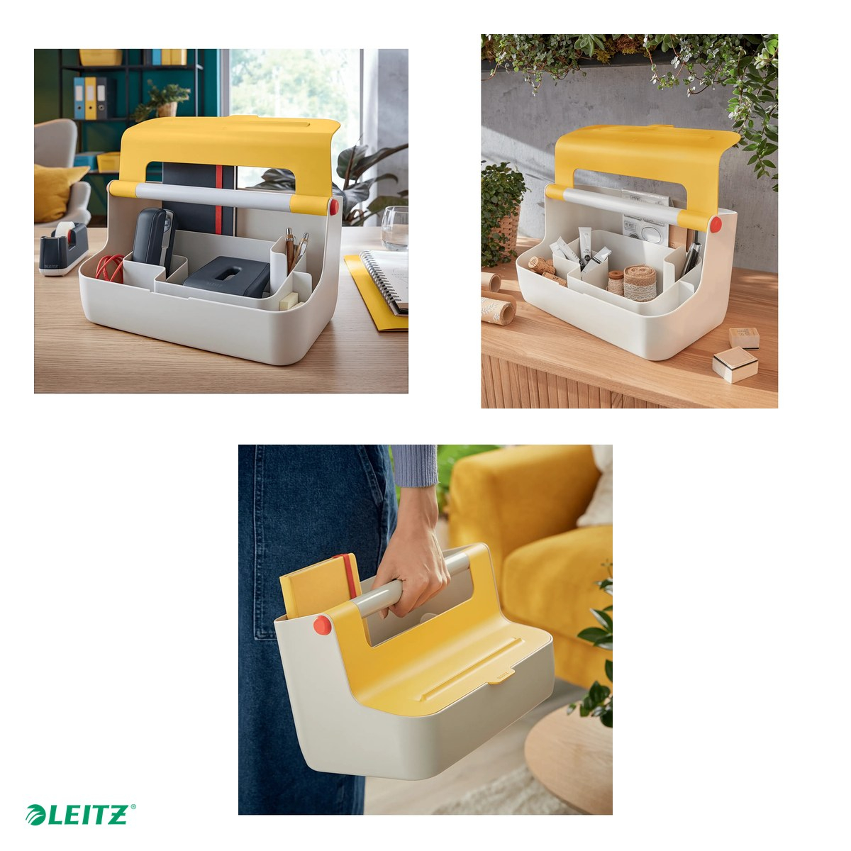 Cutie portabila cu organizator Leitz Cosy, PS, pentru transport, galben Chihlimbar [4]