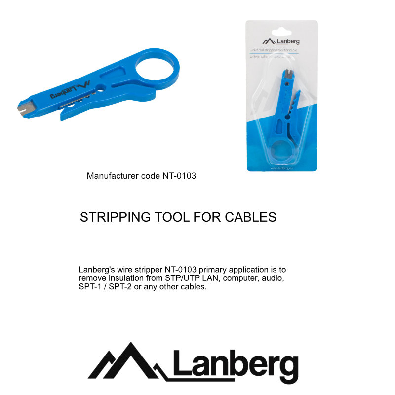 Cutter dezizolator, Lanberg 41823, pentru cabluri, in blister, albastru [3]