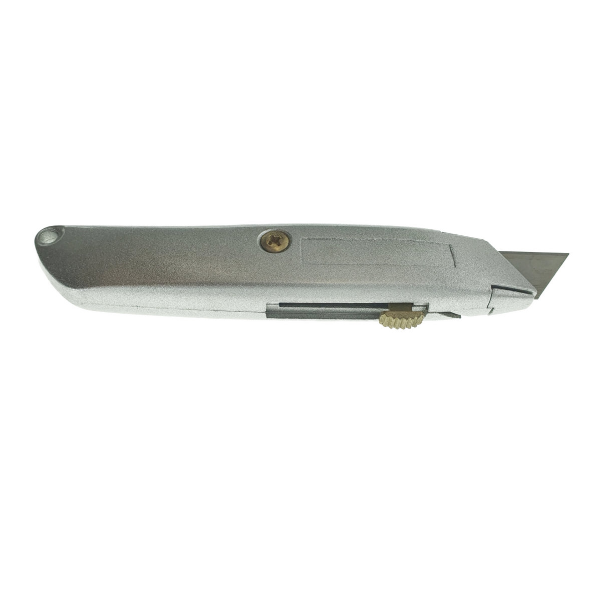 Cutter metalic cu lama retractabila, 153 x 35 x 20mm, cu autoblocare, gri [2]