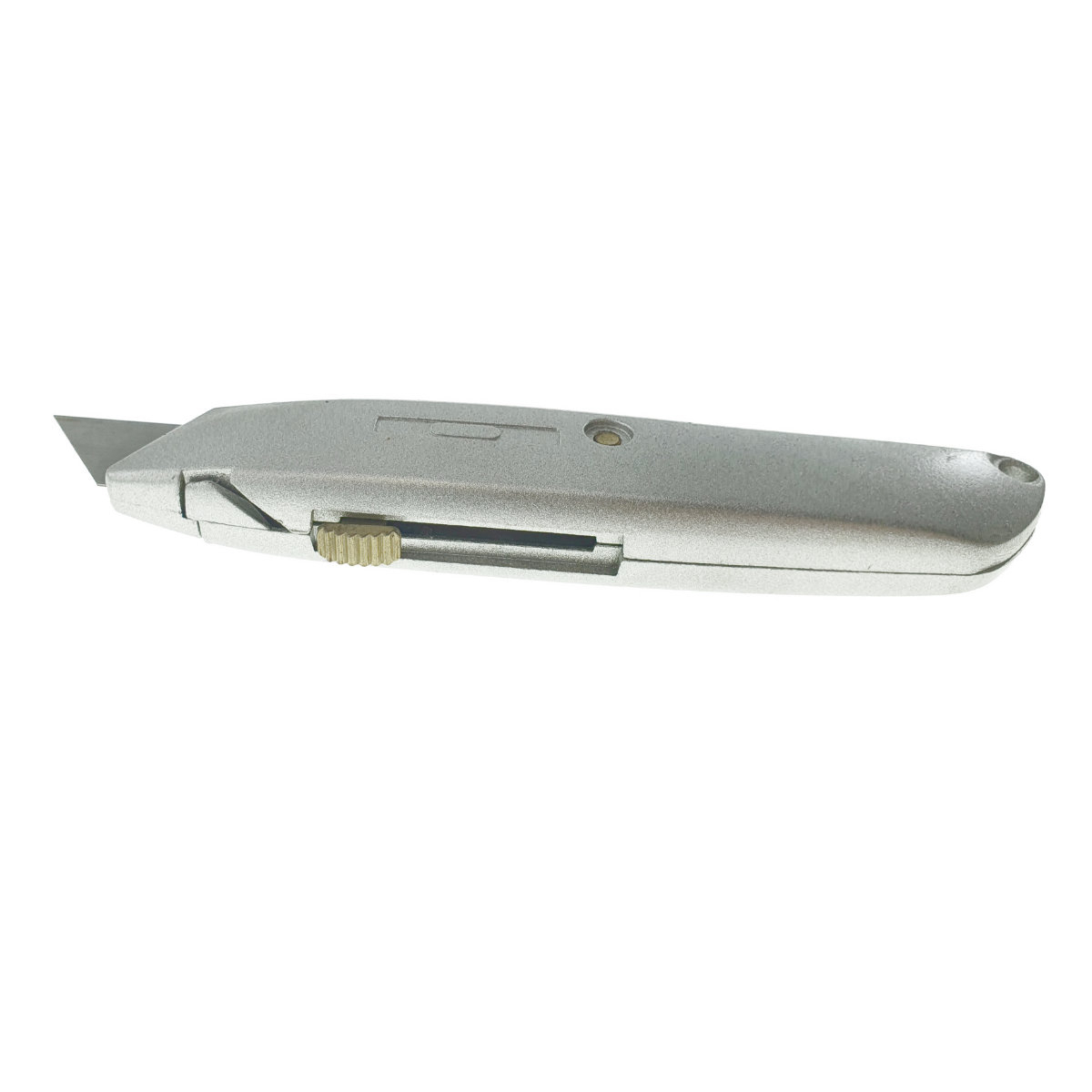 Cutter metalic cu lama retractabila, 153 x 35 x 20mm, cu autoblocare, gri [9]