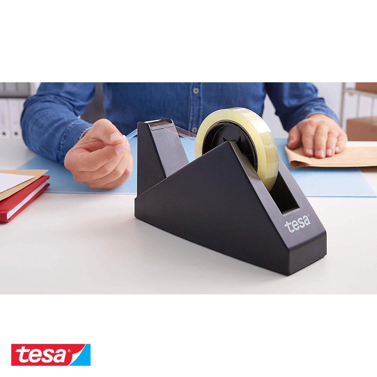 Dispenser banda adeziva Tesa Easy Cut Economy, latime 25 mm, lungime 66 m, pentru birou si acasa [7]