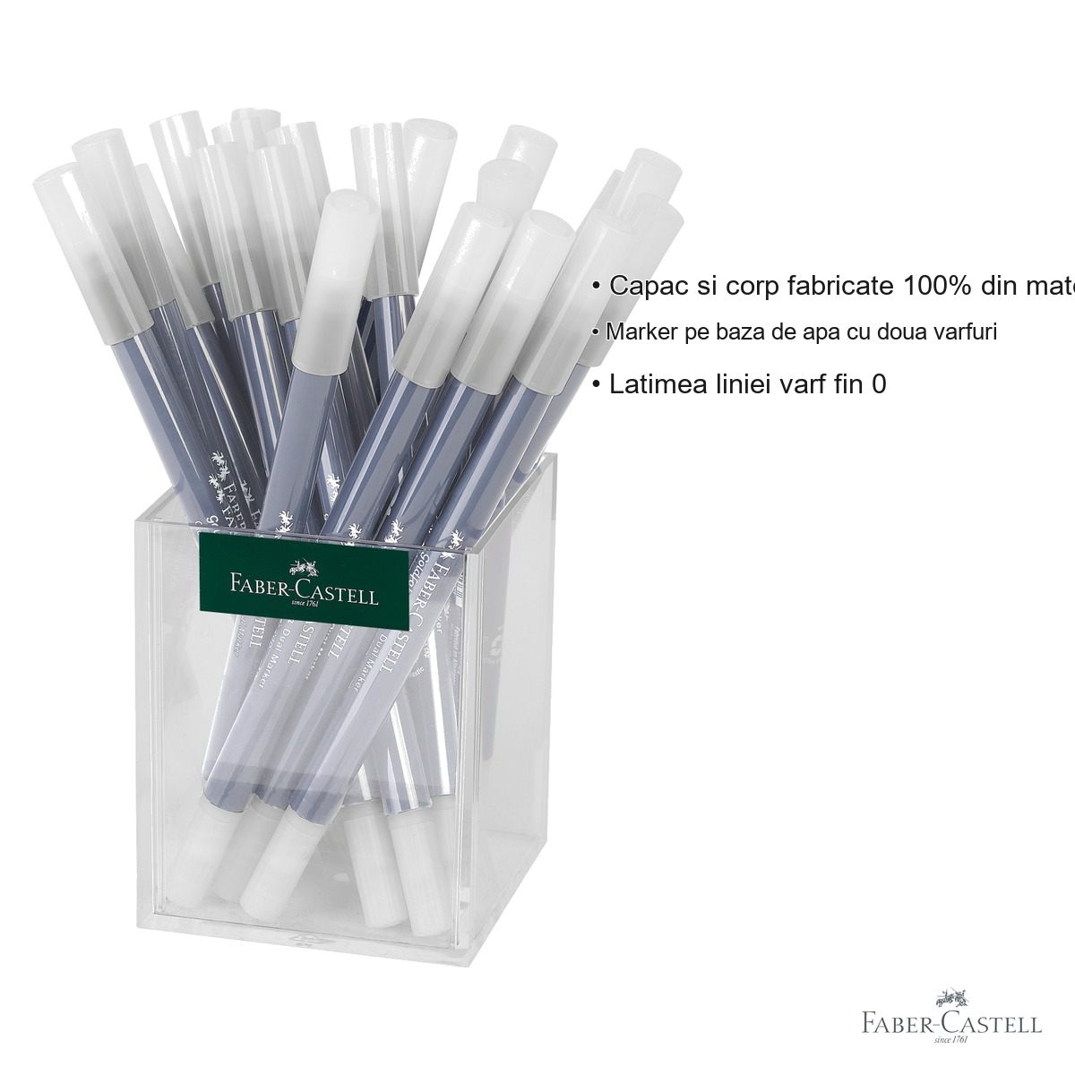 Display 20 buc blender marker solubil cu 2 capete Faber-Castell Goldfaber Aqua, pentru desen artistic [3]