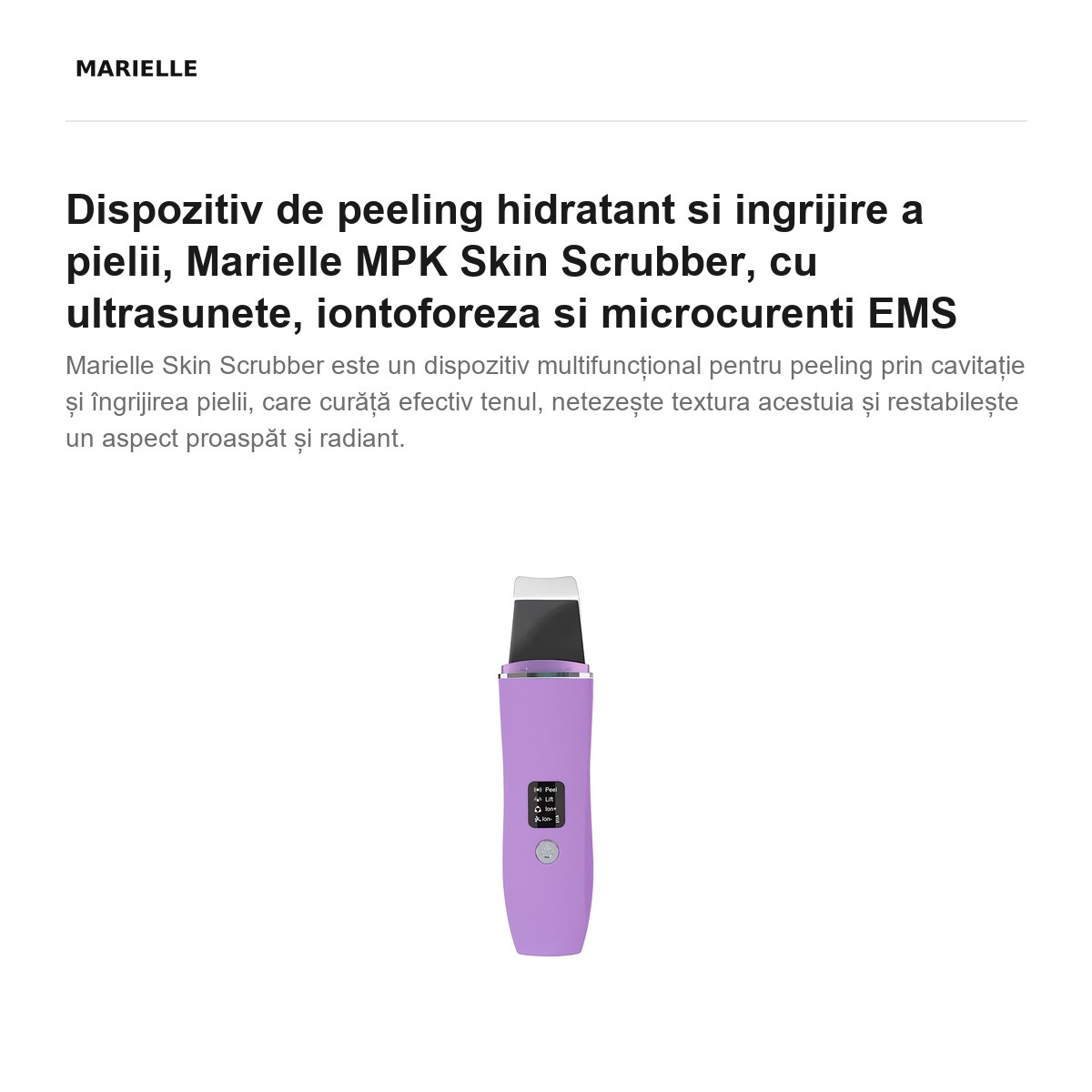 Dispozitiv de peeling hidratant si ingrijire a pielii, Marielle MPK Skin Scrubber, cu ultrasunete, iontoforeza si microcurenti EMS [2]