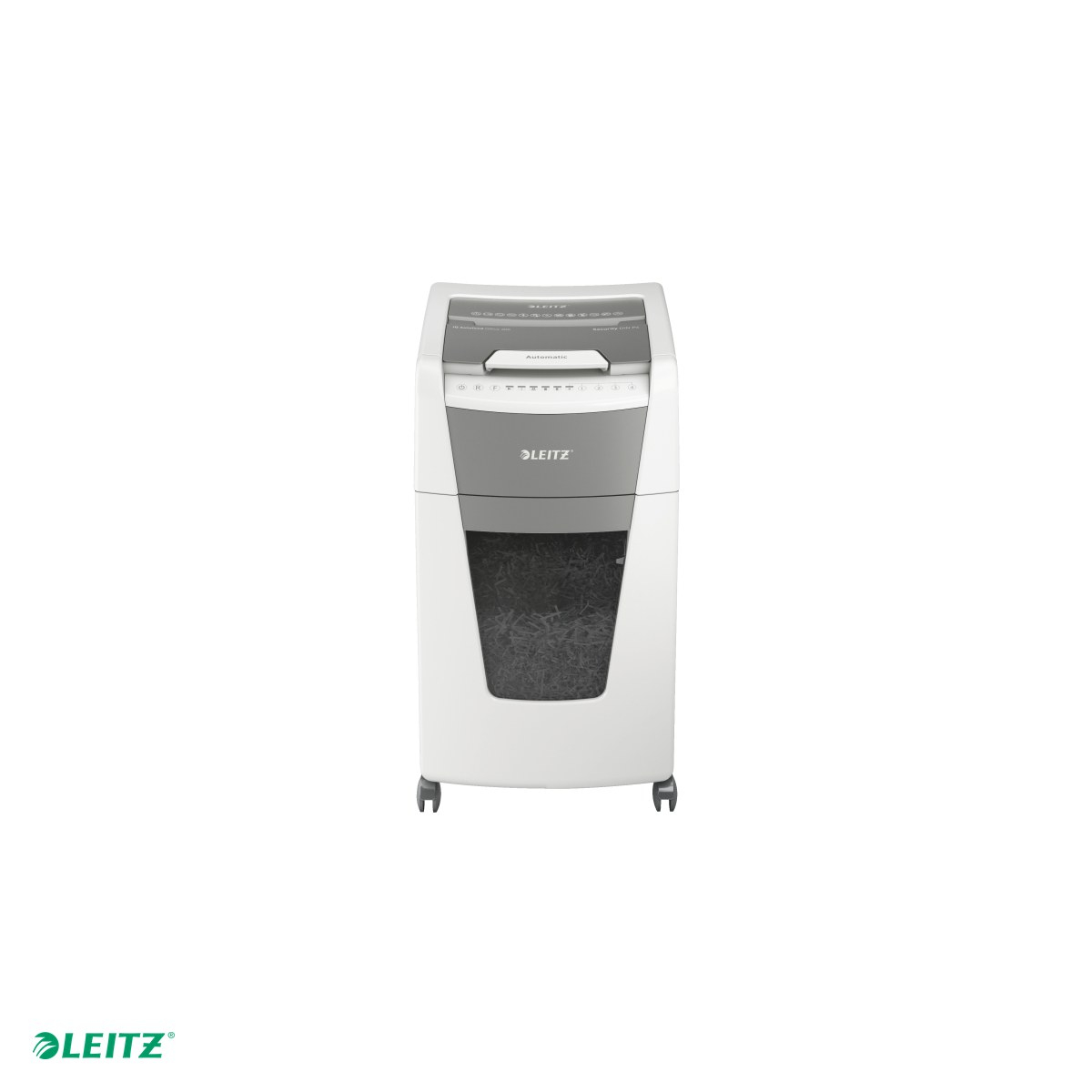 Distrugator documente automat Leitz IQ Office, P4, cross-cut (confeti), taiere 300 coli, cos 60l, alb [5]