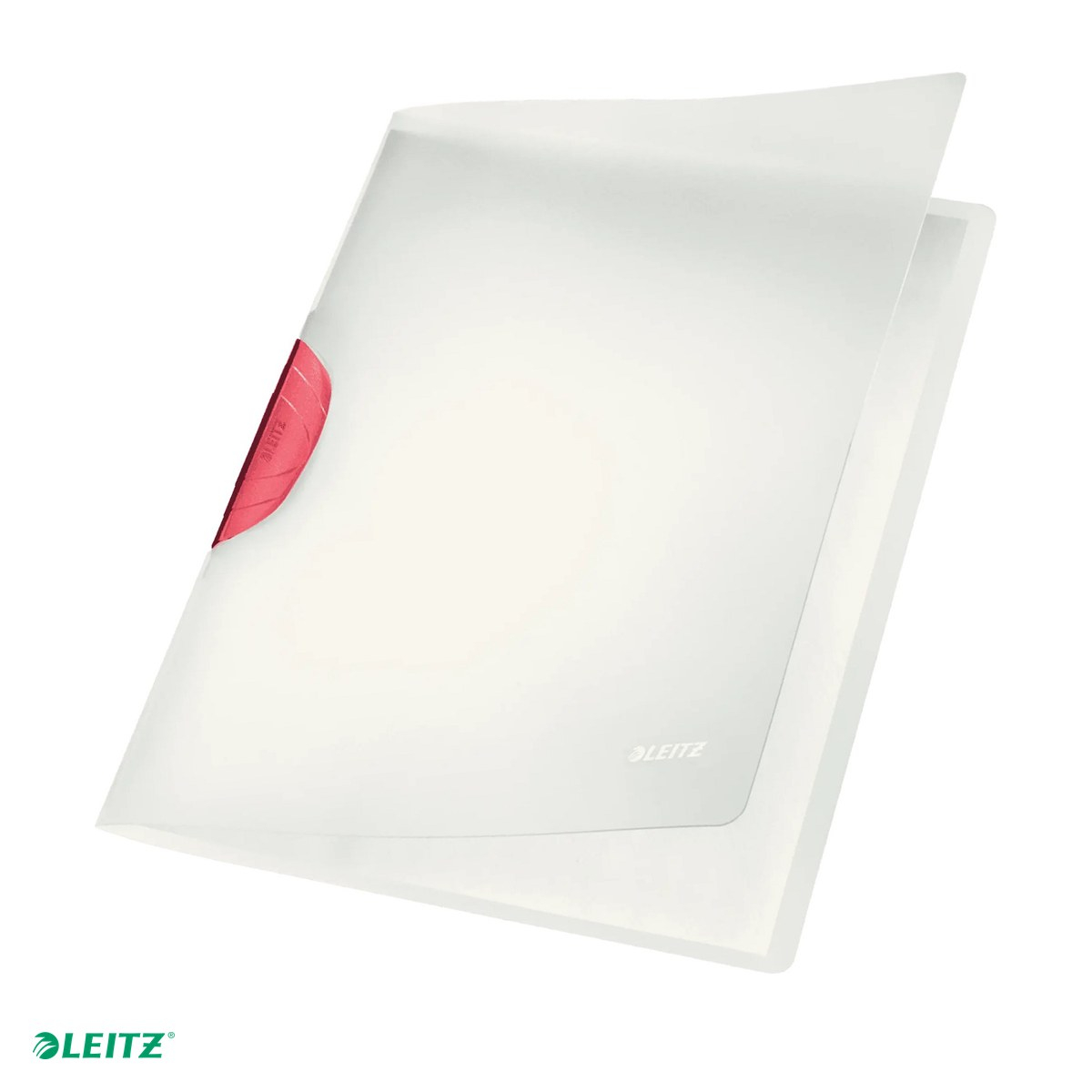 Dosar cu clip Leitz Magic ColorClip, PP, A4, capacitate 30 coli, pentru documente perforate, rosu [1]