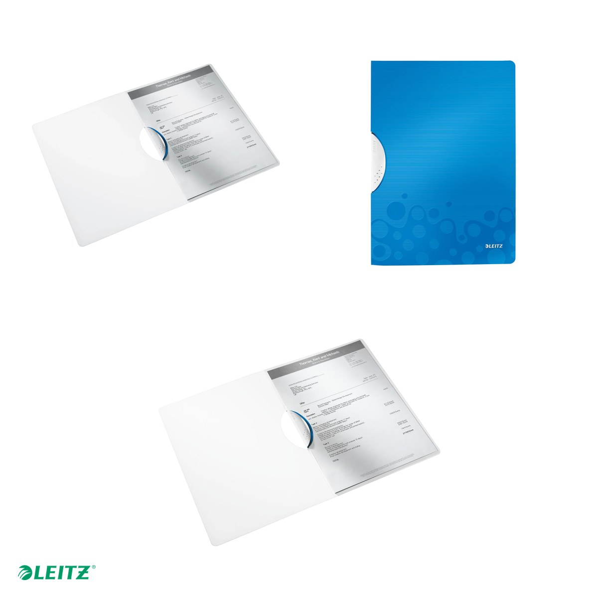 Dosar cu clip Leitz WOW ColorClip, PP, A4, capacitate 30 coli, pentru prezentare, albastru [4]