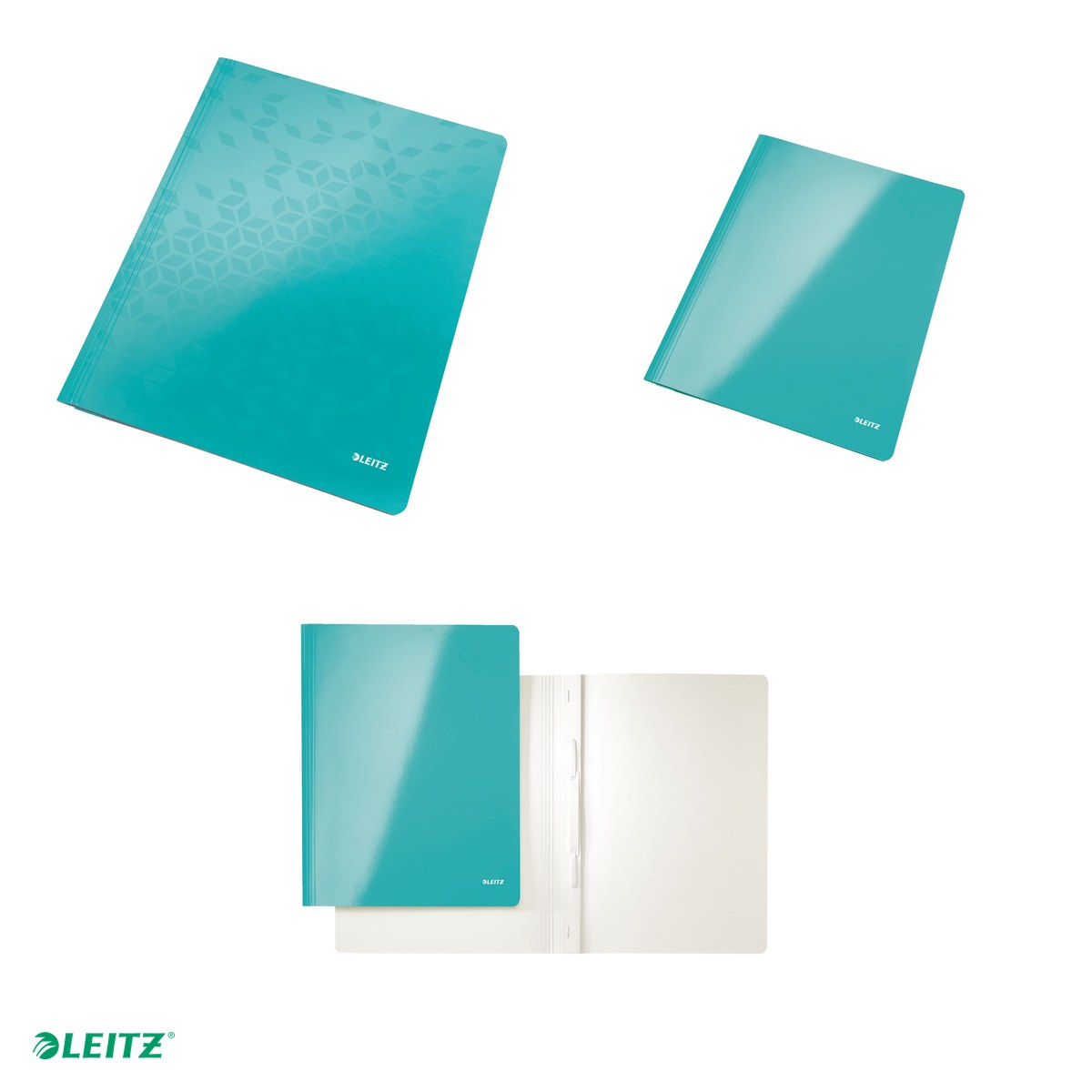Dosar cu sina Leitz WOW, carton laminat, A4, capacitate 250 coli, pentru arhivare, turcoaz [4]